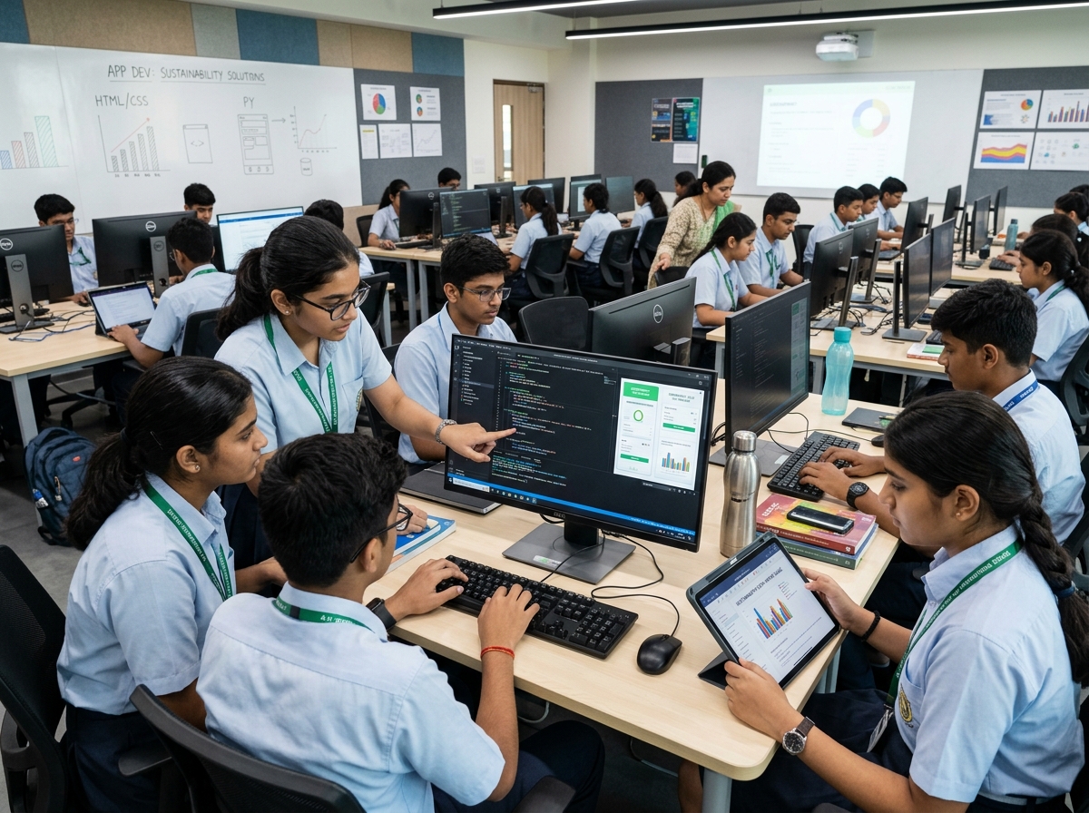 Digital Solutions — Students coding sustainability apps