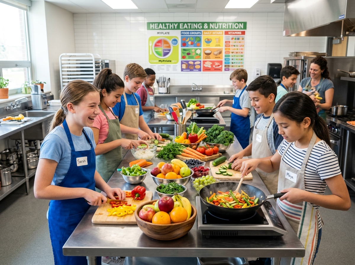 Students learning about sustainability