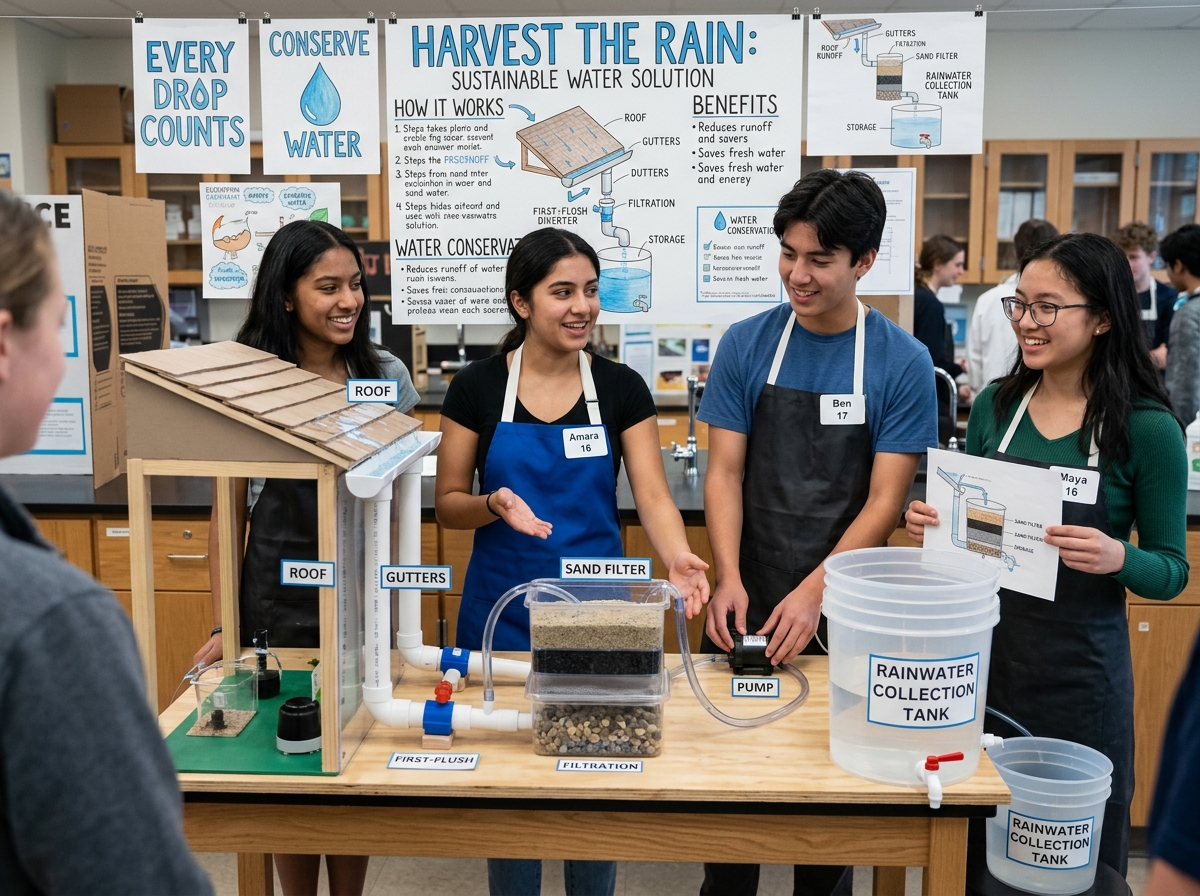 Water Conservation — Rainwater harvesting and water purification models