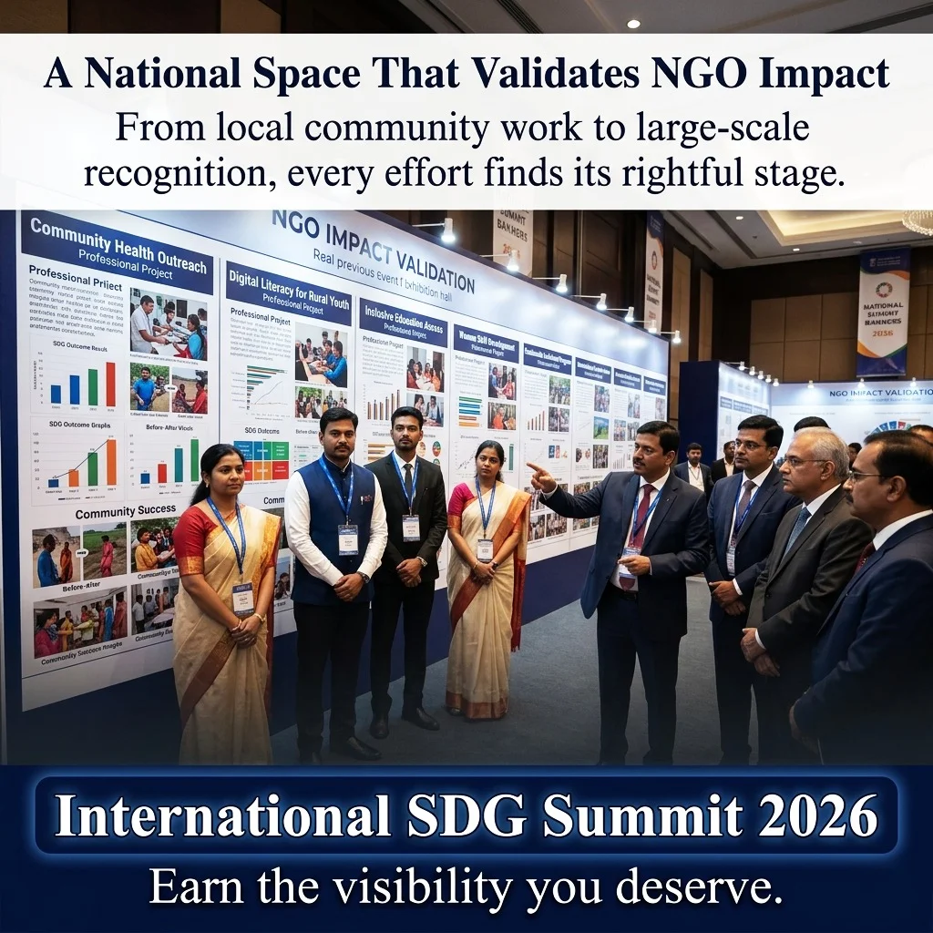 NGO team on stage at International SDG Summit